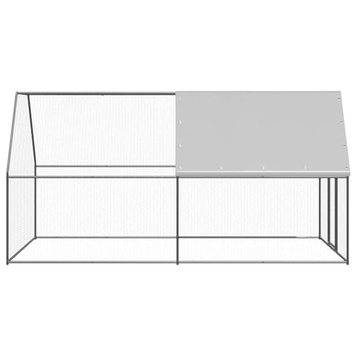 Vopese Geräumiger Hühnerkäfig aus verzinktem Stahl mit PE-Dach - Silbergrau, 2x4x2m, ideal für Kleintiere und große Vögel Model3089319 Vopese Geräumiger Hühnerkäfig aus verzinktem Stahl mit PE-Dach - Silbergrau, 2x4x2m, ideal für Kleintiere und große Vögel Model3089319 von Vopese