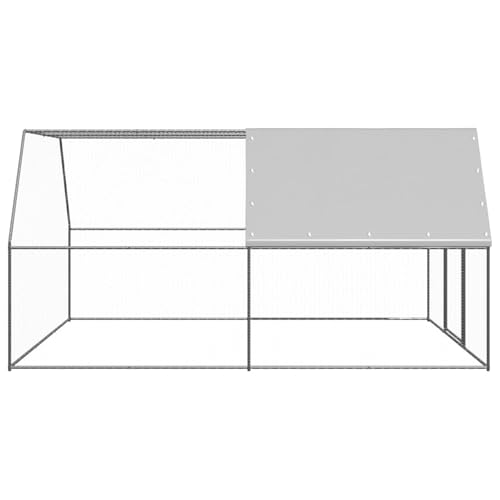 Vopese Geräumiger Hühnerkäfig aus verzinktem Stahl mit PE-Dach - Silbergrau, 3x4x2m, ideal für Kleintiere und große Vögel Model3089324 Vopese Geräumiger Hühnerkäfig aus verzinktem Stahl mit PE-Dach - Silbergrau, 3x4x2m, ideal für Kleintiere und große Vögel Model3089324 von Vopese