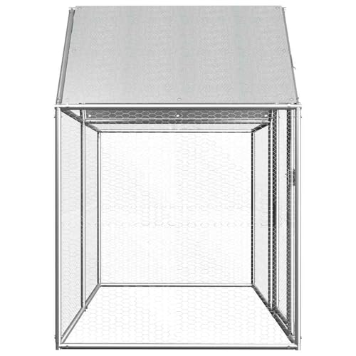 Vopese Geräumiger Hühnerstall aus verzinktem Stahl, Silber, 2 x 1 x 1,5 m - Geeignet für Geflügelhaltung im Garten Model144553 von Vopese