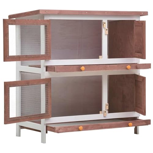 Vopese Hochwertiger 2-Ebenen-Kaninchenstall - Braun und Weiß - 90 x 45 x 90 cm - Geeignet für Kaninchen Model170835 Vopese Hochwertiger 2-Ebenen-Kaninchenstall - Braun und Weiß - 90 x 45 x 90 cm - Geeignet für Kaninchen Model170835 von Vopese
