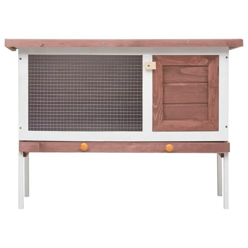 Vopese Hochwertiger Holz-Kaninchenstall mit Schubfach, Braun-Weiß, 90x45x65 cm - Für Kleintiere Model170829 Vopese Hochwertiger Holz-Kaninchenstall mit Schubfach, Braun-Weiß, 90x45x65 cm - Für Kleintiere Model170829 von Vopese