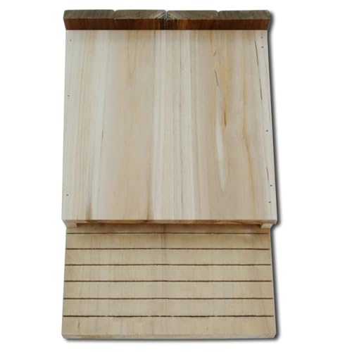 Vopese Holz-Nistkästen für Fledermäuse mit Landerampe - Schutz und Nisthilfe für Garten - Massivholz 22 x 12 x 34 cm Model276009 von Vopese
