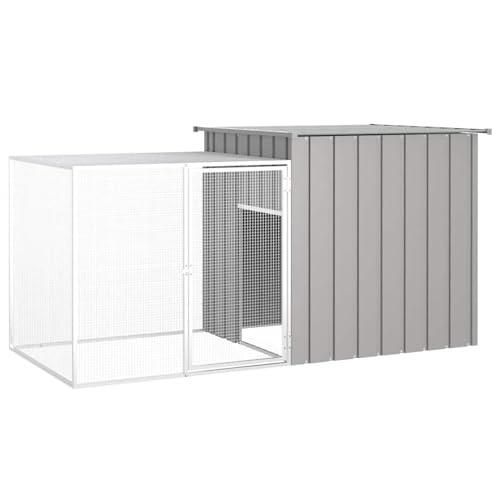 Vopese Hühnerkäfig Grau 200x91x100 cm Verzinkter Stahl Hühnerstall Model171546 von Vopese