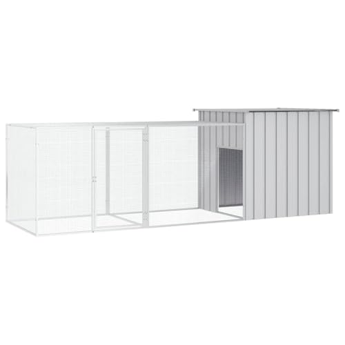 Vopese Hühnerkäfig Grau 300x91x100 cm Verzinkter Stahl Hühnerstall Model3106460 von Vopese
