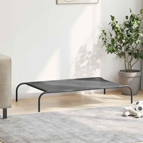 Vopese Hundebett Erhöht Grau 110x65x20 cm Textilene und Stahl Hundebett Model42000843 von Vopese