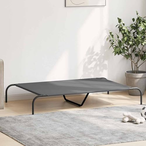 Vopese Hundebett Erhöht Grau 130x80x20 cm Oxford-Gewebe und Stahl Hundebett Model42000848 von Vopese