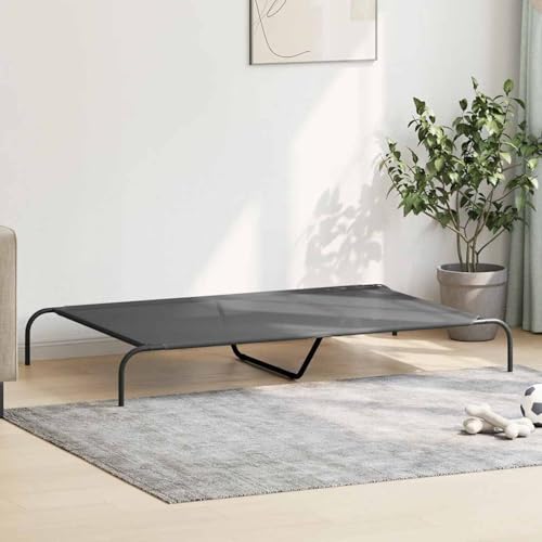 Vopese Hundebett Erhöht Grau 150x90x20 cm Textilene und Stahl Hundebett Model42000845 von Vopese
