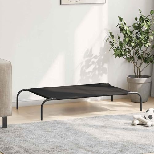 Vopese Hundebett Erhöht Schwarz 110x65x20 cm Oxford-Gewebe und Stahl Hundebett Model42000839 von Vopese