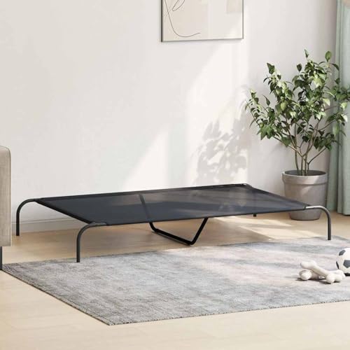 Vopese Hundebett Erhöht Schwarz 150x90x20 cm Textilene und Stahl Hundebett Model42000837 von Vopese