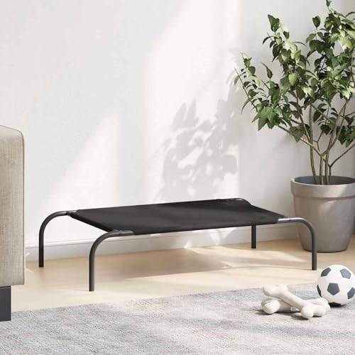 Vopese Hundebett Erhöht Schwarz 90x50x20 cm Oxford-Gewebe und Stahl Hundebett Model42000838 von Vopese