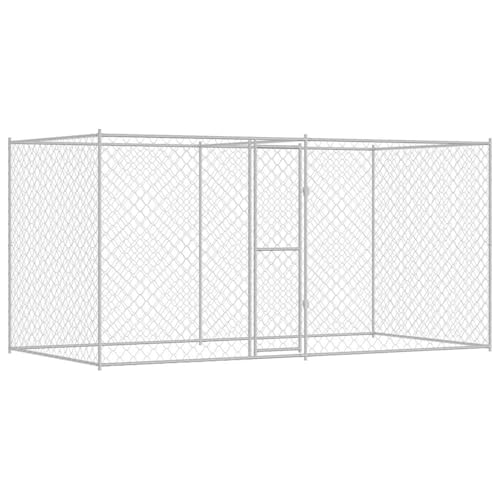Vopese Hundekäfig Silber 400 x 200 x 256 cm Verzinkter Stahl Hundekäfig Model3368309 von Vopese