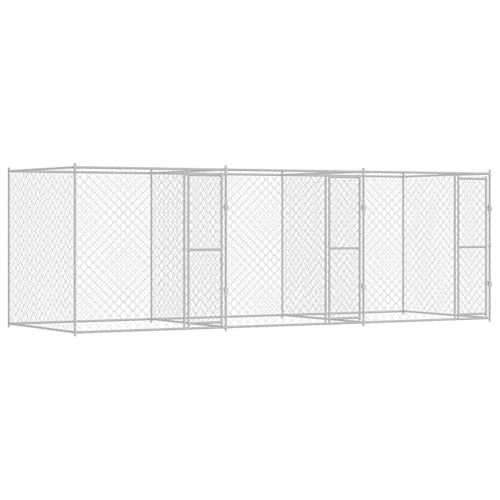 Vopese Hundekäfig Silber 600 x 200 x 200 cm Verzinkter Stahl Hundekäfig Model3368307 von Vopese