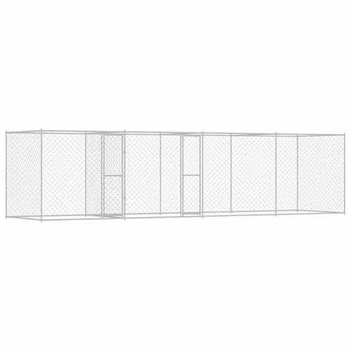 Vopese Hundekäfig Silber 600 x 200 x 200 cm Verzinkter Stahl Hundekäfig Model3368312 von Vopese