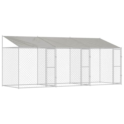 Vopese Hundekäfig Silber 600 x 200 x 256 cm Verzinkter Stahl Hundekäfig Model3368299 von Vopese