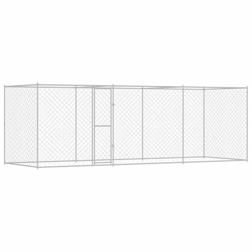 Vopese Hundekäfig Silber 600 x 200 x 256 cm Verzinkter Stahl Hundekäfig Model3368310 von Vopese