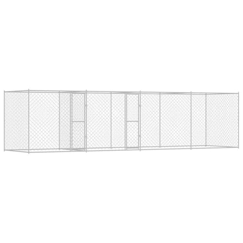 Vopese Hundekäfig Silber 800 x 200 x 200 cm Verzinkter Stahl Hundekäfig Model3368313 von Vopese