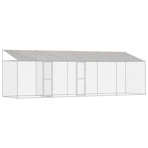 Vopese Hundekäfig Silber 800 x 200 x 256 cm Verzinkter Stahl Hundekäfig Model3368305 von Vopese