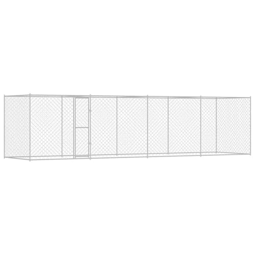 Vopese Hundekäfig Silber 800 x 200 x 256 cm Verzinkter Stahl Hundekäfig Model3368311 von Vopese