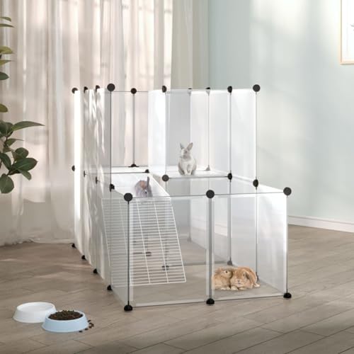 Vopese Kleintierkäfig Transparent 142x74x93 cm PP und Stahl Haustierkäfig Model340574 von Vopese
