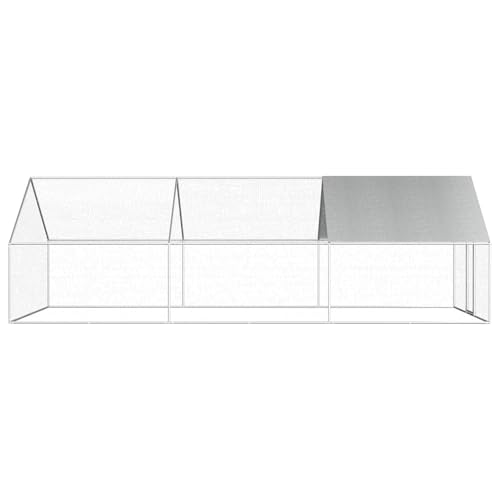 Vopese Komfortabler Hühnerkäfig für Outdoor-Gehege | Verzinkter Stahlrahmen mit PE-Dach | 2,75 x 6 x 1,92 m | Silber/Grau Model170790 Vopese Komfortabler Hühnerkäfig für Outdoor-Gehege | Verzinkter Stahlrahmen mit PE-Dach | 2,75 x 6 x 1,92 m | Silber/Grau Model170790 von Vopese