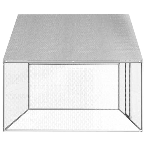 Vopese Outdoor Hühnerkäfig mit verschließbarem Riegelsystem, silberner Rahmen, graues Dach, 2,75 x 2 x 1,92 m - für Hühner, Enten & Kleintiere Model170788 Vopese Outdoor Hühnerkäfig mit verschließbarem Riegelsystem, silberner Rahmen, graues Dach, 2,75 x 2 x 1,92 m - für Hühner, Enten & Kleintiere Model170788 von Vopese