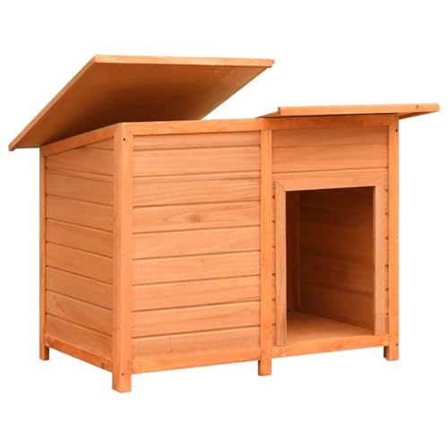 Vopese Robuste Holzhundehütte mit grünem Dach, braun-grün, 120x77x86 cm, für Hunde Model170641 Vopese Robuste Holzhundehütte mit grünem Dach, braun-grün, 120x77x86 cm, für Hunde Model170641 von Vopese