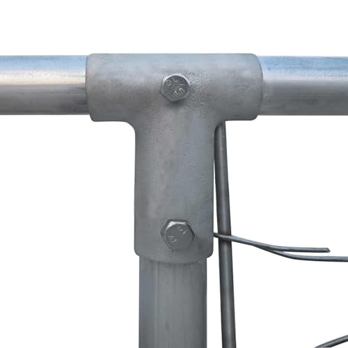 Vopese Robuster Hundezwinger aus verzinktem Stahl, 4x4x1m, Silber, mit Flügeltür und Maschendraht, ideal für Spiel und Schutz im Freien Model170820 von Vopese