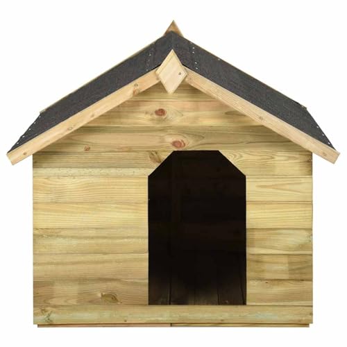 Vopese Rustikale Holzhundehütte Grün - Outdoor-Schutz für Hunde - 105x123x90 cm Model45151 von Vopese