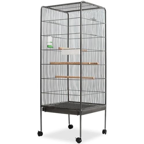 Vopese Vogelk?fig Schwarz 54x54x146 cm Stahl Vogelk?fig Model170408 von Vopese