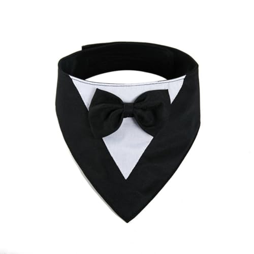 Voragrl Formal Dog Wedding Collar with Bow Tie,Dog Birthday Costume Pet Party,Dog Valentines Outfit Cosplay,L Black Durable von Voragrl