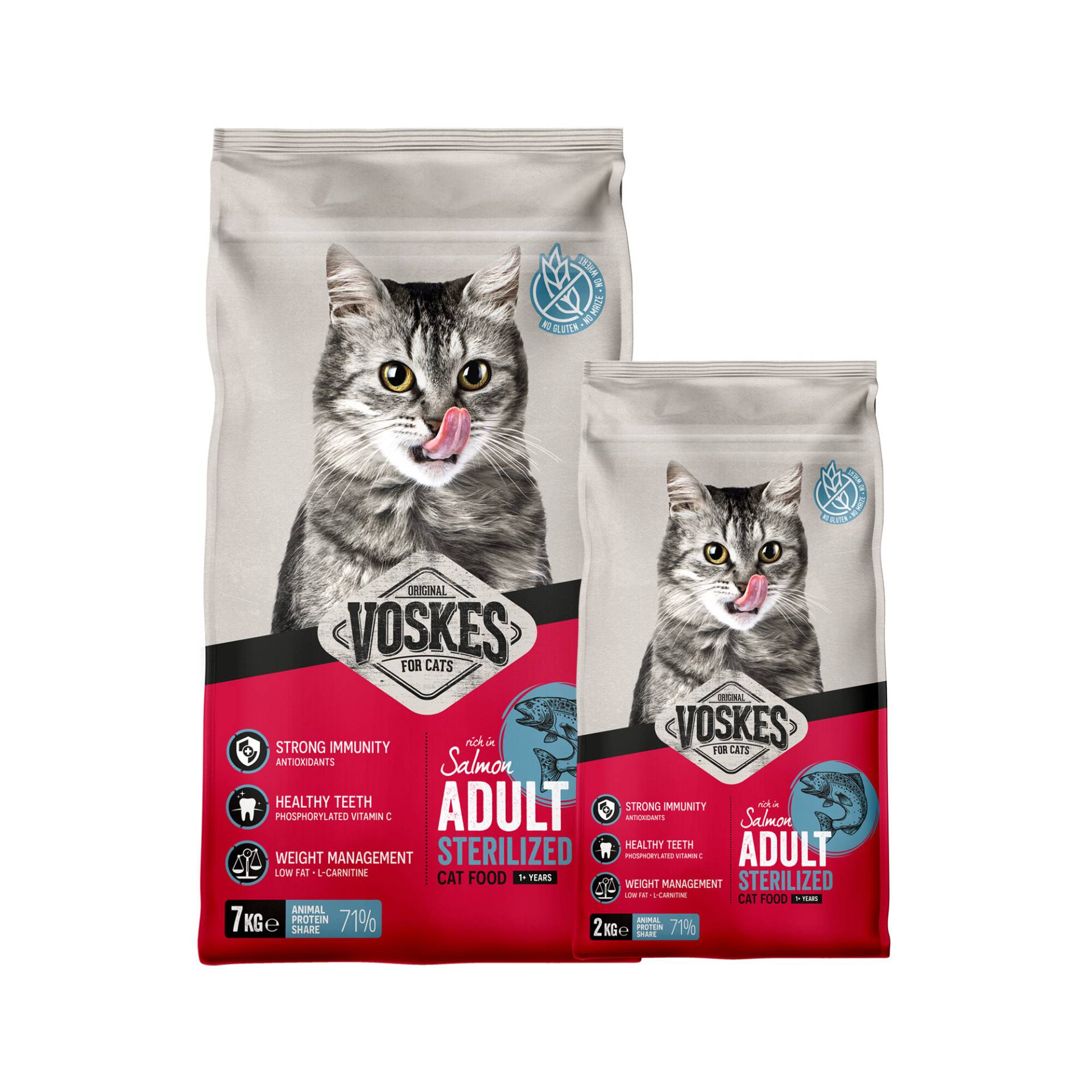 Voskes Adult Sterilized Katzenfutter - Lachs - 7 kg von Voskes