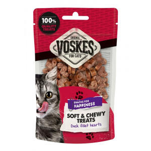 Voskes Soft & Chewy Entenfilet Herzchen Katzensnack (60 g) 5 Stück von Voskes