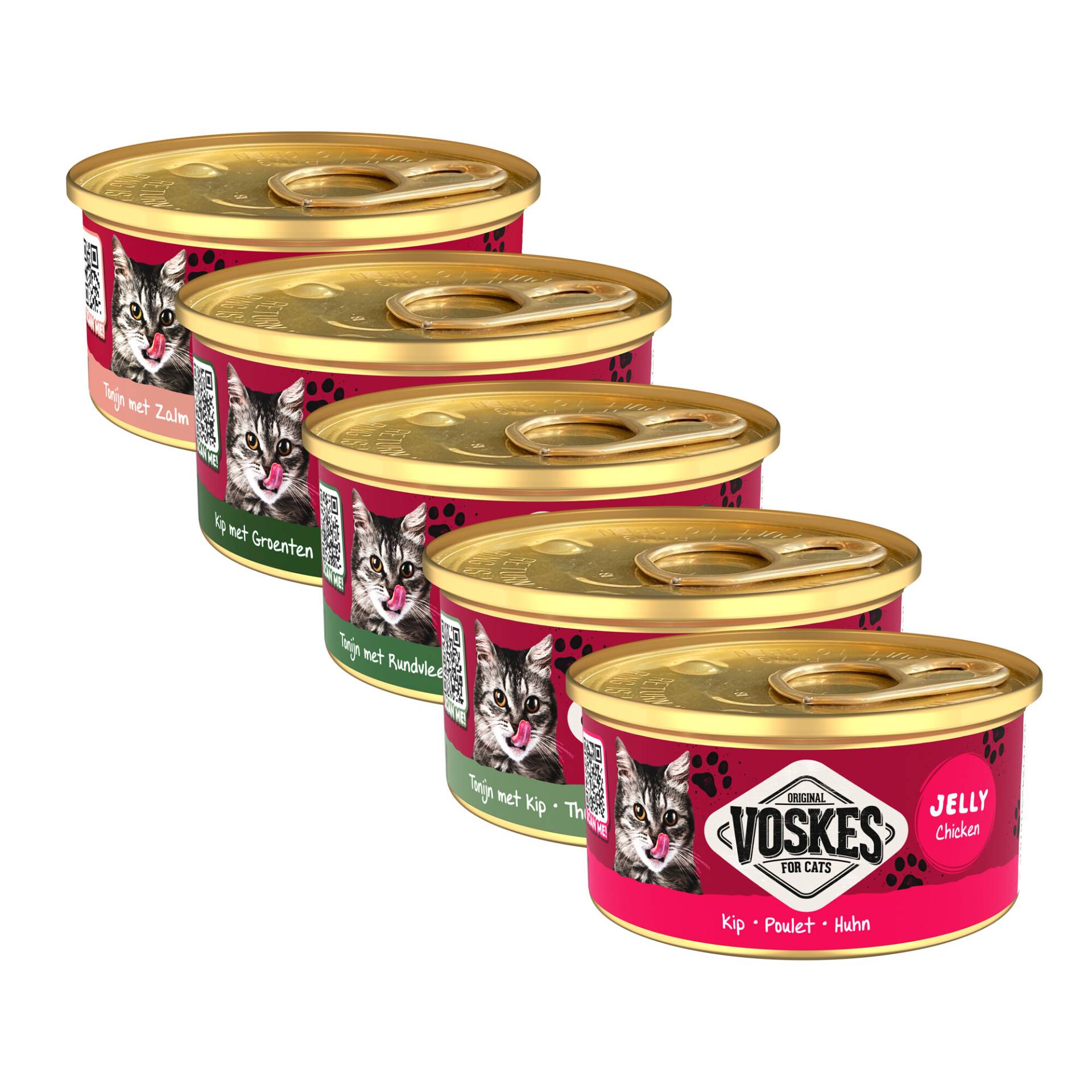 Voskes Gelee Katzennahrung - Thunfisch und huhn - 24 x 85 g von Voskes