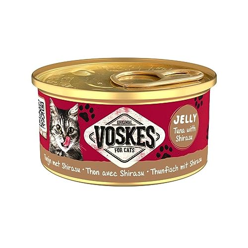 Voskes Jelly 24 x 85g Katzennassfutter (Thunfisch mit Shirasu 24 x 85g) von Voskes