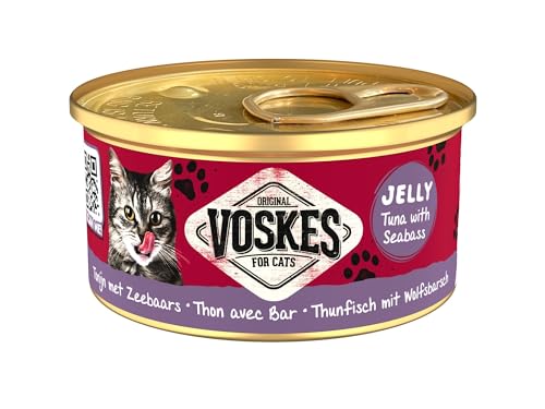 Voskes Jelly 24 x 85g Katzennassfutter (Thunfisch mit Wolfsbarsch 24 x 85g) von Voskes