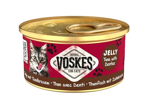 Voskes Jelly 24 x 85g Katzennassfutter (Thunfisch mit Zahnbrasse 24 x 85g) von Voskes