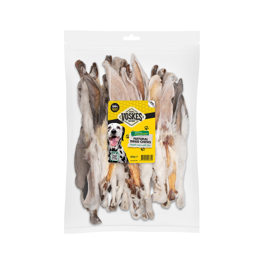 Voskes Kaninchenohren mit Haar - 400 Gramm von Voskes