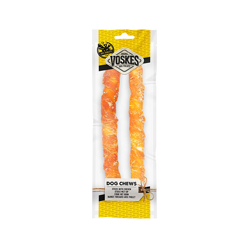 Voskes Stick aus Rinderhaut mit Hühnchen - 2 x 40 cm von Voskes