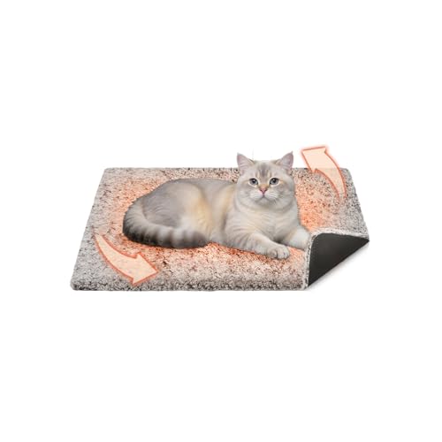 Votoko Selbstheizende Decke für Katzen & Hunde 70x48cm, Abnehmbar Selbstwärmende Katzendecke, Wärmedecke Ohne Strom, rutschfeste Katzendecke Waschbar mit Doppelseitigem Komfort für Haustiere von Votoko
