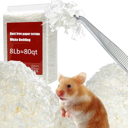 Voulosimi Weißes Papierbett für kleine Haustiere, Meerschweinchen, Hamster, Kaninchen, Rennmäuse und Geruchskontrolle, 3,6 kg (ca. 72–80 l) von Voulosimi
