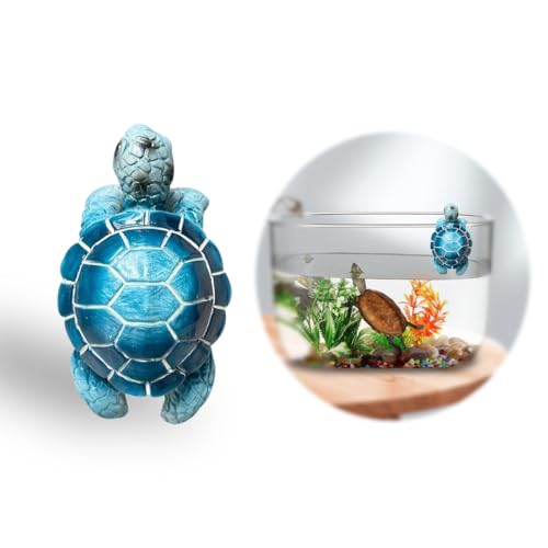 Voyyphixa Blau Schildkröte Aquarium Dekoration Aqua Schildkröte Aquariums Deko Interessantes Aquarium ZubehörFish Tank Decorations Aquarien Landschaft Haus BüRo Garten Deko von Voyyphixa
