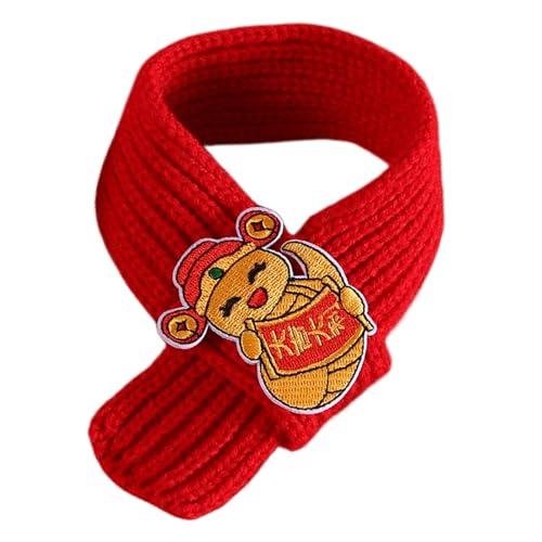 Pet Scarf, Year of the Snake Dog Scarf, Red Knitted Winter Scarf for Pets, Dog Costume for New Year, Holiday Pet Apparel, Warm Neck Scarf for Dogs and Cats, Fashionable Outfit for Pet von Vriusi