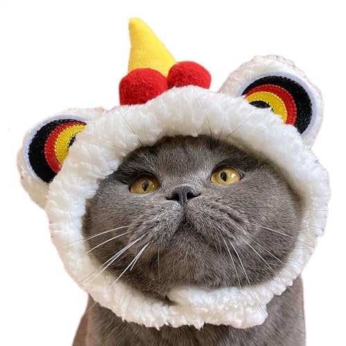 Tanzlöwen-Haustierkostüm | Chinesisches Frühlingsfest, Katzentanz, Löwen-Kopfbedeckung | Weiche Katzenhut-Kopfbedeckung, lustiges Urlaubs-Verkleidungszubehör für Katze, Welpe, Hund, festliches Haustie Tanzlöwen-Haustierkostüm | Chinesisches Frühlingsfest, Katzentanz, Löwen-Kopfbedeckung | Weiche Katzenhut-Kopfbedeckung, lustiges Urlaubs-Verkleidungszubehör für Katze, Welpe, Hund, festliches Haustie von Vriusi