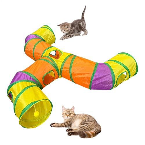 Vriusi Cat Tubes and Tunnels, Foldable Interactive Crinkle Cat Rainbow Tube, Cat Tunnel Tube for Pets, 3 Way Cat Toy Tunnel with Peek Hole, Bored Pet Play Tunnel for Cats, Rabbit Play Tunnel for Cats Vriusi Cat Tubes and Tunnels, Foldable Interactive Crinkle Cat Rainbow Tube, Cat Tunnel Tube for Pets, 3 Way Cat Toy Tunnel with Peek Hole, Bored Pet Play Tunnel for Cats, Rabbit Play Tunnel for Cats von Vriusi