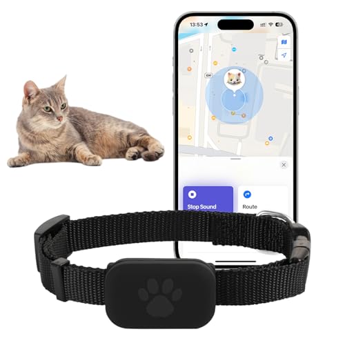 Cat Tracker, Cat Tracker Gps Halsband für kleine Katzen, keine monatliche Gebühr, für Apple-Find-Funktion (nur IOs), Katzen-GPS-Tracker-Halsband (1 Pack) von Vtizikl