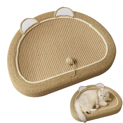 Katzenkratzbett, Sisal Katzenkratzbrett, Sisal Katze Sofa Bett, Katzenliege Kratzbaum mit Ball Spielzeug, Niedliche Mausform Katzenkratzer Pad, Katze Langeweile Spielzeug, Kein Schmutz von Vuggdt