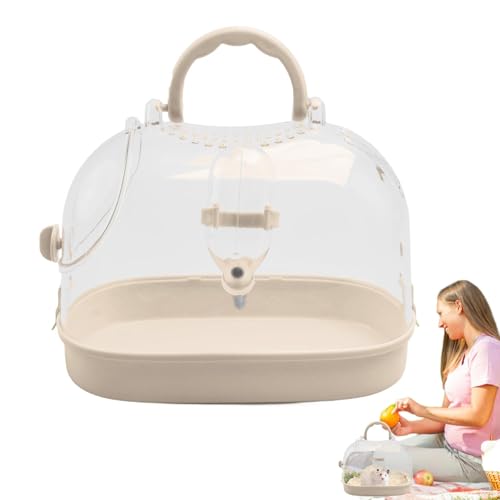 Vuggdt Hamster-Reisekäfig | Tragbarer Hamsterkäfig, transparent, atmungsaktiv, tragbar, Hamsterkäfig mit Wasserflasche für Zwerge, Hamster, Frettchen, Chinchillas Vuggdt Hamster-Reisekäfig | Tragbarer Hamsterkäfig, transparent, atmungsaktiv, tragbar, Hamsterkäfig mit Wasserflasche für Zwerge, Hamster, Frettchen, Chinchillas von Vuggdt