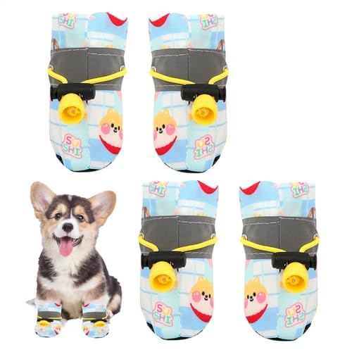 Vuggdt Hunde-Winterstiefel, 4 x Outdoor-Wanderschuhe mit Kordelzug – rutschfeste weiche Sohle, Schneestiefel für Katzen, Outdoor-Spaziergänge, leicht Vuggdt Hunde-Winterstiefel, 4 x Outdoor-Wanderschuhe mit Kordelzug – rutschfeste weiche Sohle, Schneestiefel für Katzen, Outdoor-Spaziergänge, leicht von Vuggdt