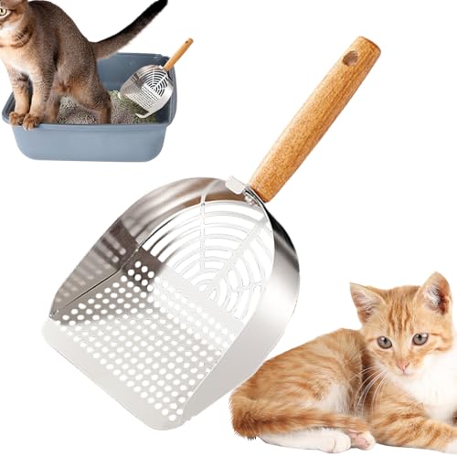 Vuggdt Katzenschaufel für Katzentoilette – Edelstahl Haustierstreuschaufel – Tragbares Reinigungs-Siebwerkzeug mit ergonomischem langem Griff, Haustierzubehör für Zuhause, Reisen, drinnen Vuggdt Katzenschaufel für Katzentoilette – Edelstahl Haustierstreuschaufel – Tragbares Reinigungs-Siebwerkzeug mit ergonomischem langem Griff, Haustierzubehör für Zuhause, Reisen, drinnen von Vuggdt