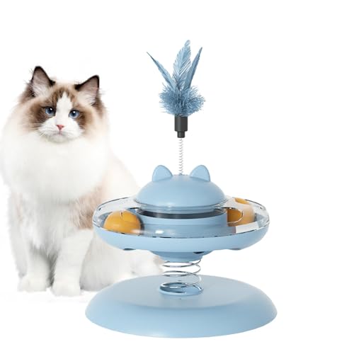 Vuggdt Katzenspielzeugbälle – Katzenspenderball, interaktives Spielzeug, Indoor-Haustierspielzeug mit Schienen-Design für mittelgroße, kleine und große Katzen Vuggdt Katzenspielzeugbälle – Katzenspenderball, interaktives Spielzeug, Indoor-Haustierspielzeug mit Schienen-Design für mittelgroße, kleine und große Katzen von Vuggdt